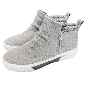 Blowfish‎ Walkabout Womens Boots Grey Flannel Size 8.5M Felt Bootie Side Zip